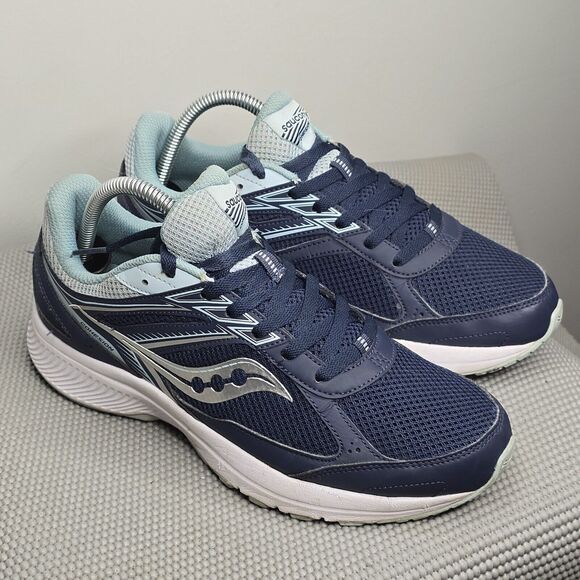 Saucony Cohesion‎ 14 Running Sneaker Women's Size 9.5 Nav Light Blue Lace Up. - Picture 1 of 10